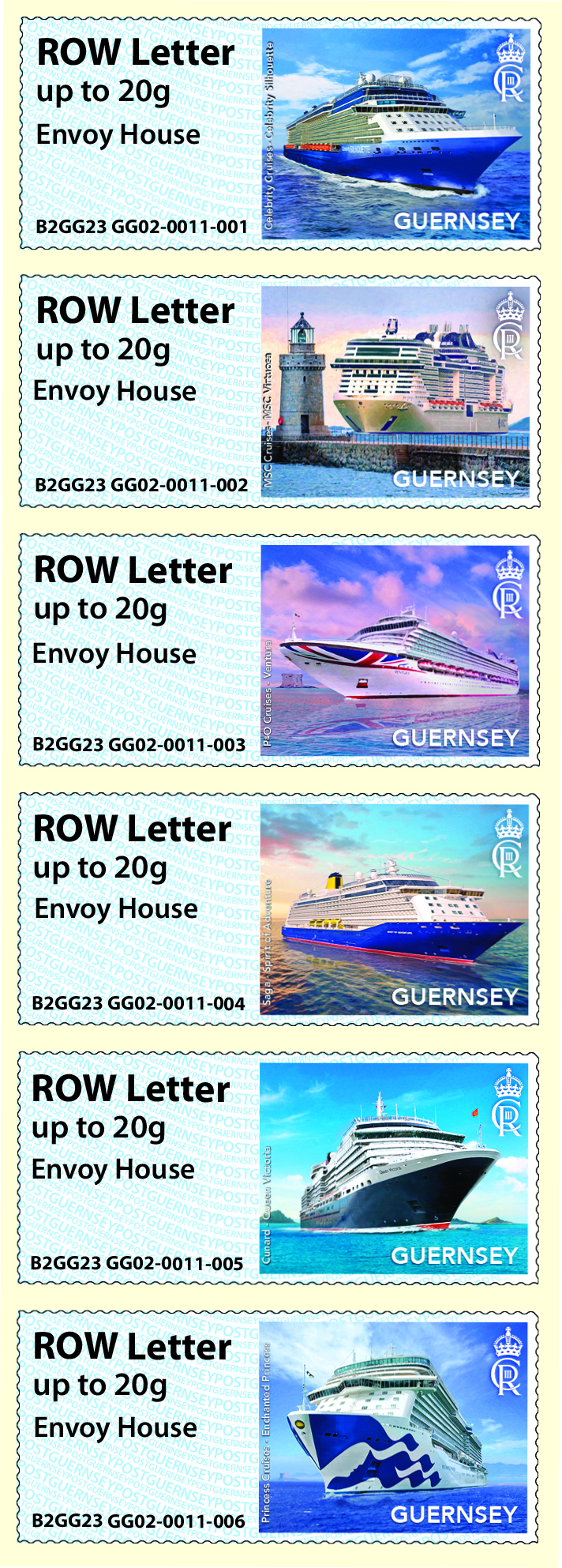 GG02 Series Visiting Cruise Ships Collectors strips, Envoy House
